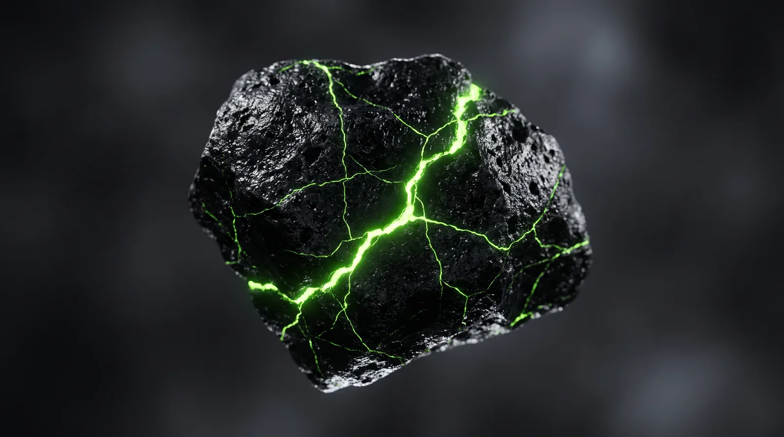 الحجر الأسود المتصدع المضيء بلون Lime